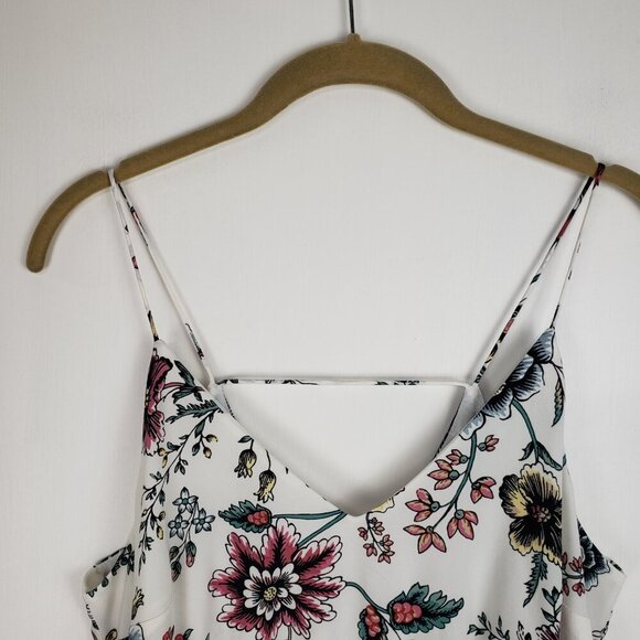 Loft Maxi Dress White Floral Sundress Wallpaper Sleeveless Blouson V-Neck Size 4 - Picture 5 of 9